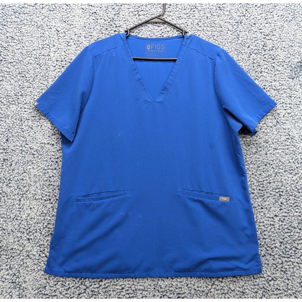 FIGS Casma Three Pocket Scrub Top Mens XL Doctor Nurse Medical Workwear Blue